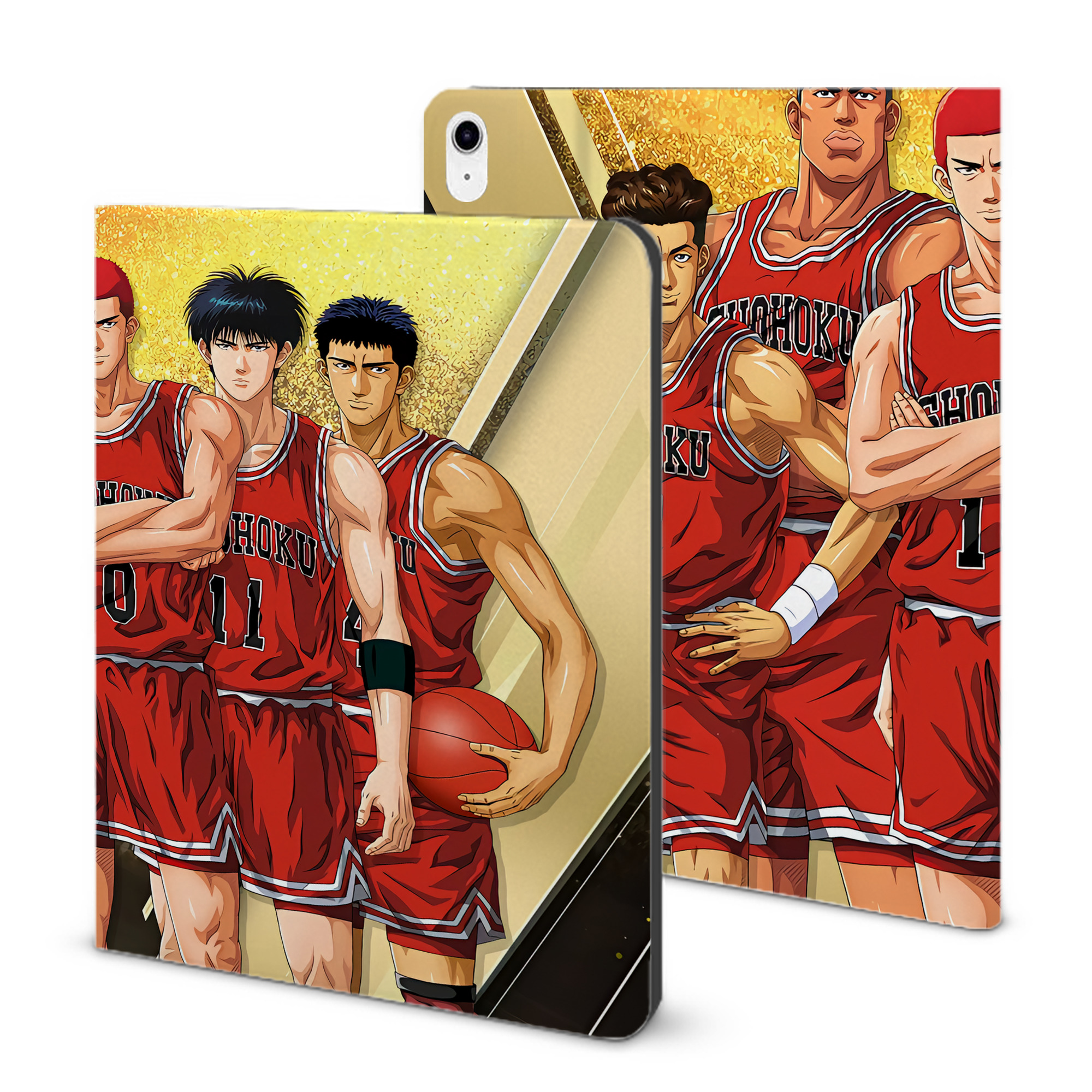 （画像用） SLAM DUNK／スラムダンク IPad ケース ブック型 PUレザー TPU 耐衝撃 軽量 薄型 ペン収納なし 全面保護 IPad 各モデル対応